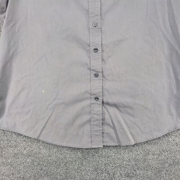 Port Authority Women's Button Front Shirt Gray XL Wood-Mizer Short Sleeve - Picture 4 of 15
